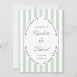 Save the Date Stripe Custom Mint Invitation