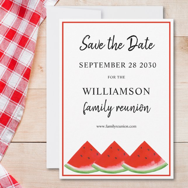 Save The Date Summer Watermelon Family Reunion Invitation (Creator Uploaded)