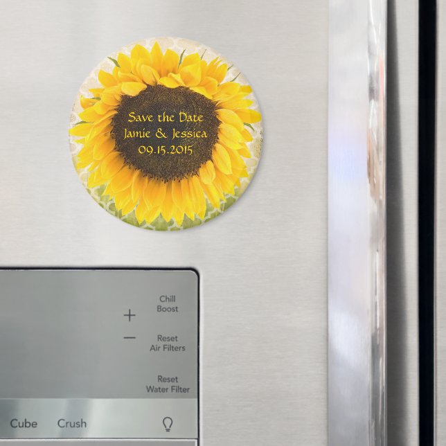 Save the Date Sunflower Magnet (In Situ (Fridge))