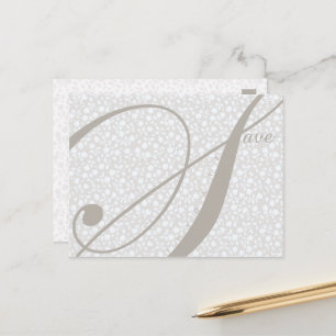 Save the Date Sutble Greys Announcement Postcard
