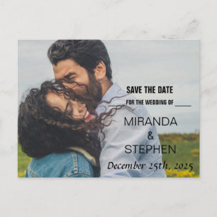 Save the Date Sweet Modern Wedding Photo Announcem Announcement Postcard