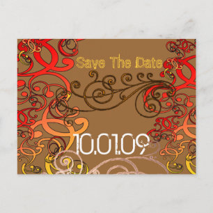 Save the Date- Swirl Distressed Announcement Postcard