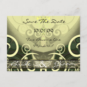 Save the Date Swirled Cala Lily Postcard