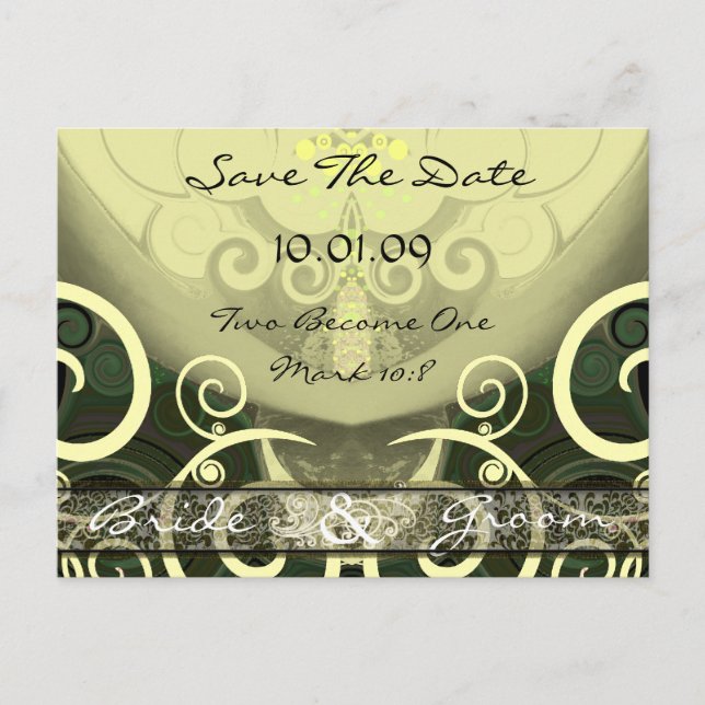 Save the Date Swirled Cala Lily Postcard (Front)