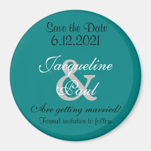 Save the Date Teal Green Magnets