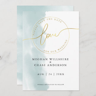 SAVE THE DATE | Teal Green Watercolor Invitation