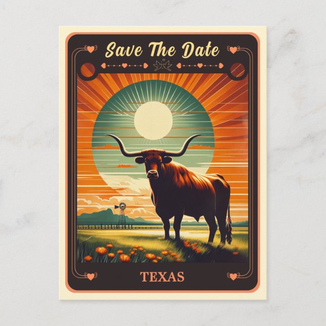 Save the Date | Texas Invitation Postcard (Front)