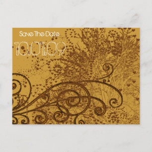 Save the Date- Tree Swirls - Announcement Postcard