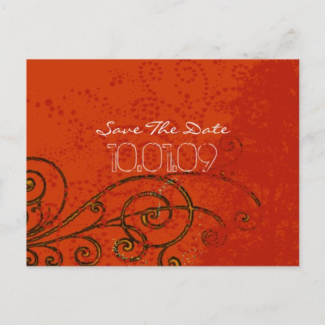 Save the Date- Tree Swirls - Announcement Postcard (Front)