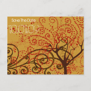 Save the Date- Tree Swirls - Announcement Postcard