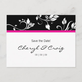 Save the Date Trendy Floral Postcard announcement
