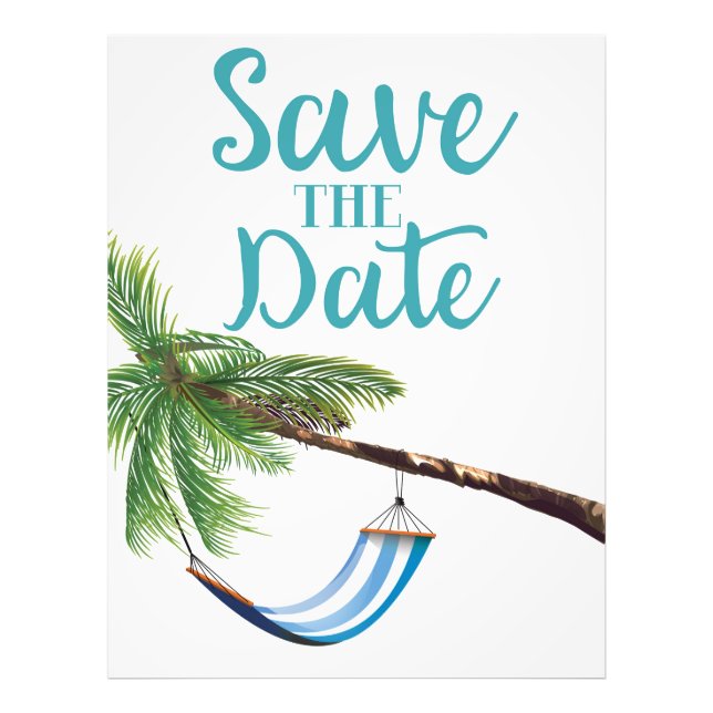 Save The Date Tropical Paradise Poster (Front)