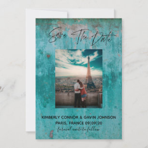 Save The Date Turquoise Rust