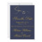 Save the Date | Two Gold Hearts Navy Blue Wedding