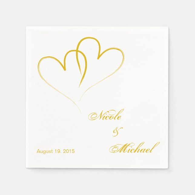 Save The Date - Two hearts intertwined Napkin (Front)