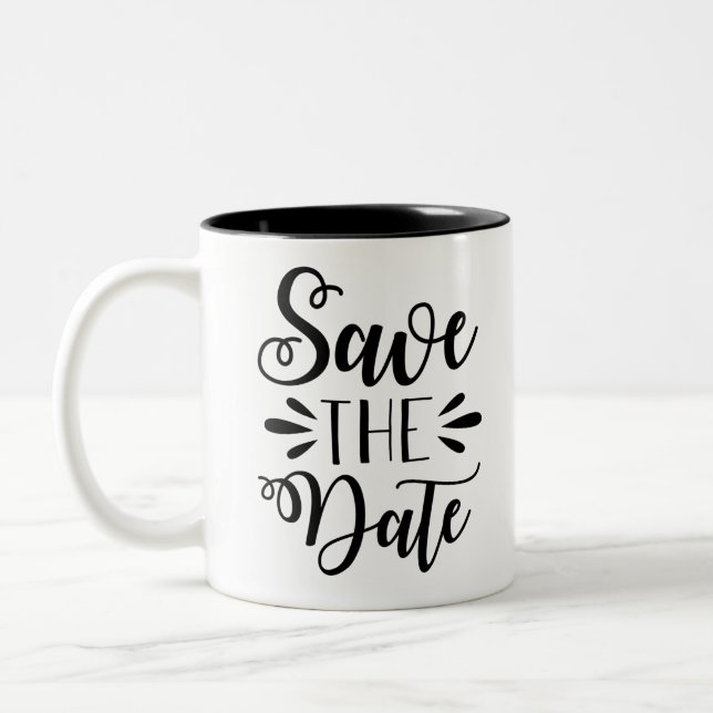 save the date Two-Tone coffee mug (Left)