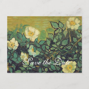 save the date, van Gogh wild roses Announcement Postcard