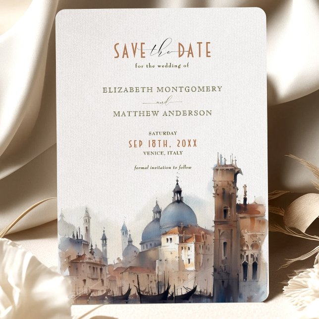 Save the Date Venice Italy Basilica della Salute Invitation (Creator Uploaded)