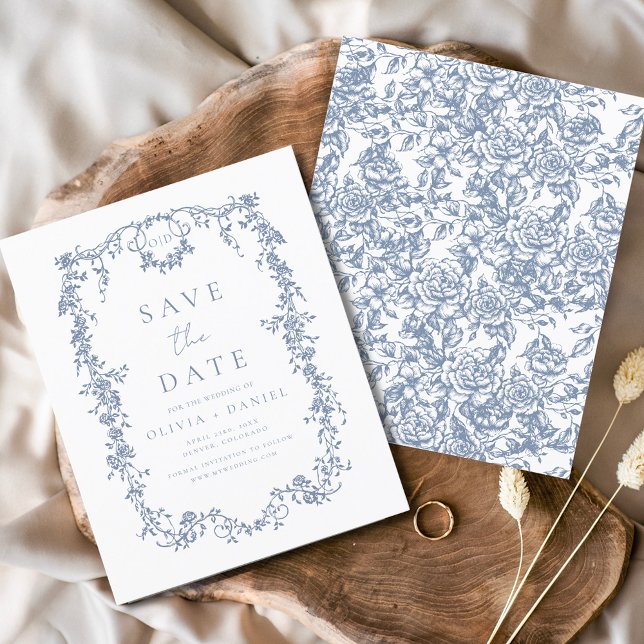 Save the Date Victorian Floral Dusty Wedding  (Creator Uploaded)
