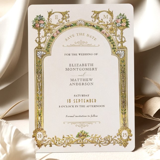 Save The Date Victorian Royal Elegance Wedding Invitation (Creator Uploaded)