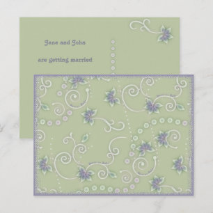 Save the Date Vines & Flowers Postcard Template