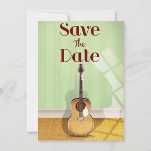 Save the Date Vintage Acoustic Guitar Invitation