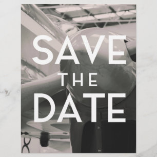 Save the Date Vintage Aircraft Hanger Custom Letterhead