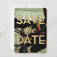 Save the Date Vintage Aircraft Hanger
