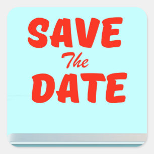 Save the Date vintage american Diner Square Sticker