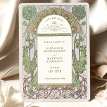 Save the Date Vintage Art Nouveau by Mucha Invitat Invitation<br><div class="desc">Art Nouveau Vintage Save the Date wedding cards by Alphonse Mucha in a floral, romantic, and whimsical design. Victorian flourishes complement classic art deco fonts. Please enter your custom information, and you're done. If you wish to change the design further, click the blue "Customise It" button. Thank you so much...</div>