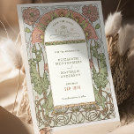 Save the Date Vintage Art Nouveau by Mucha Invitation<br><div class="desc">Art Nouveau Vintage Save the Date wedding cards by Alphonse Mucha in red puppies watercolor, romantic, and whimsical design. Victorian flourishes complement classic art deco fonts. Please enter your custom information, and you're done. If you want to change the design, click the blue "Customise It" button. Thank you so much...</div>