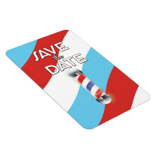 Save the Date Vintage Barber Shop Magnet