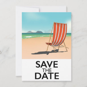 Save the Date vintage Beach Deckchair Invitation