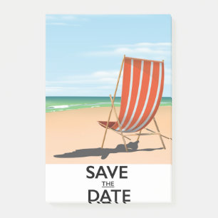 Save the date vintage beach poster post-it notes