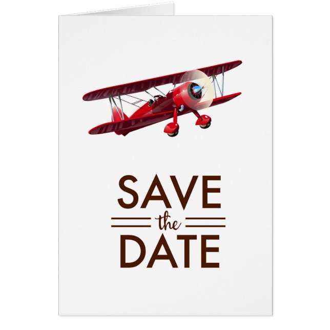 Save the Date vintage bi-plane (Front)