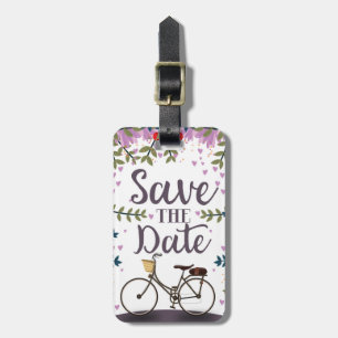 Save The Date Vintage Bicycle Luggage Tag
