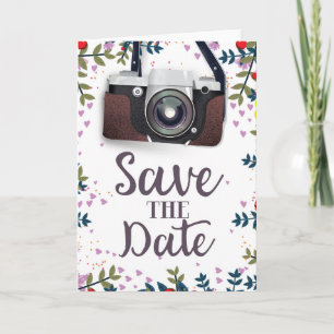 Save the Date Vintage Camera Holiday Card