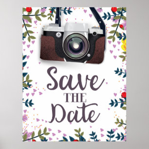 Save the Date Vintage Camera Poster