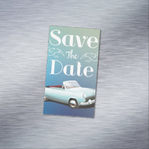 Save the Date Vintage Classic Car Magnetic Business Card