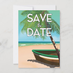 Save the Date vintage fishing boat Invitation