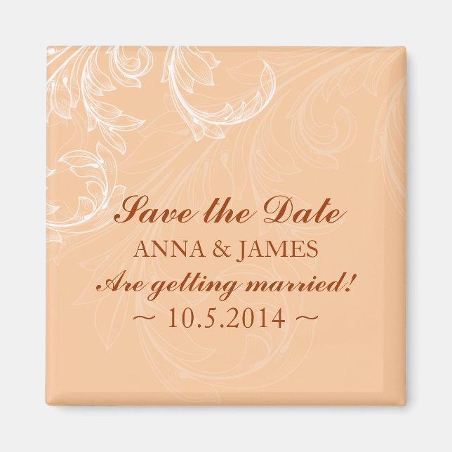 Save the date ~Vintage Leaf 3 Magnet (Front)