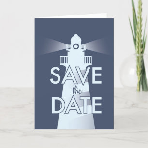 Save The Date Vintage Lighthouse Note Card