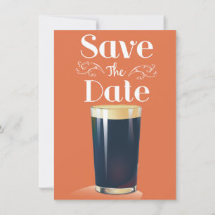 Save The Date Vintage Pint Drink Invitation