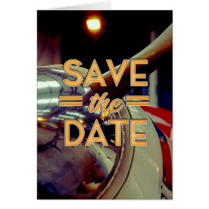 Save the Date vintage Prop Plane