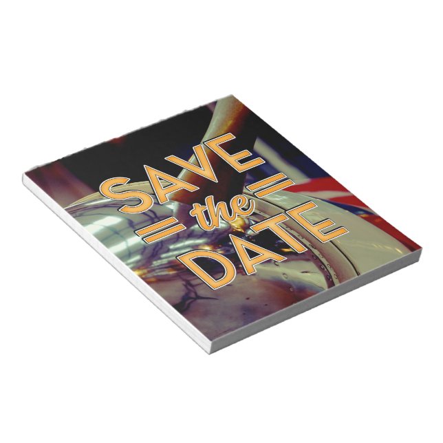 Save the Date vintage Prop Plane Notepad (Angled)