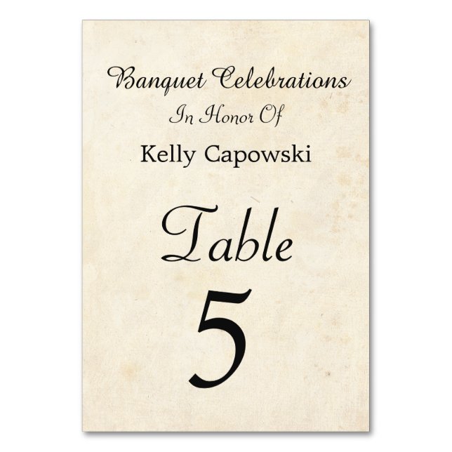 Save the Date Vintage Table Number (Front)