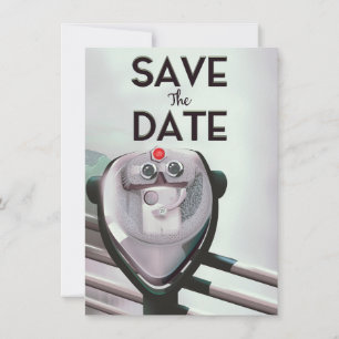 Save The Date Vintage telescope viewer Invitation