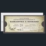 save the date vintage ticket typography invitation<br><div class="desc">typographic vintage ticket save the date invitations design</div>