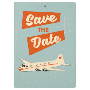 Save the Date vintage travel poster Clipboard