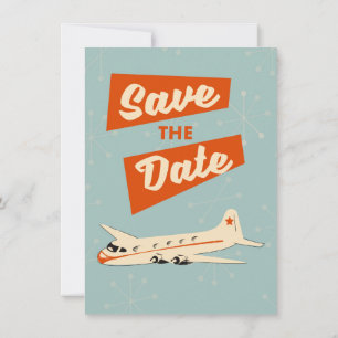 Save the Date vintage travel poster Invitation